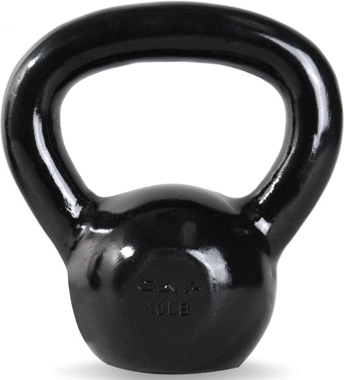 Black Enamel Coated Cast Iron Kettlebell, 10-80 lb Available