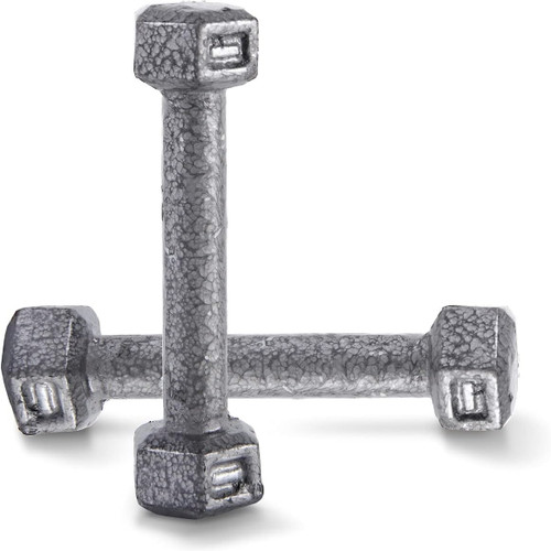 Gray Cast Iron Solid Hexagon Dumbbells Sold by Pairs, 1-120 LB Available