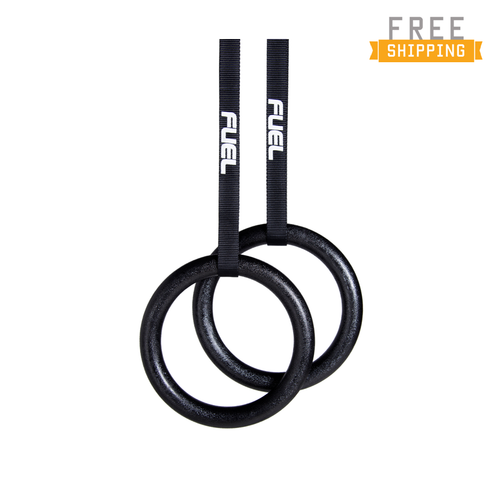 Fuel Pureformance Black Gymnastic Rings for Full Body Strength and Muscular Bodyweight