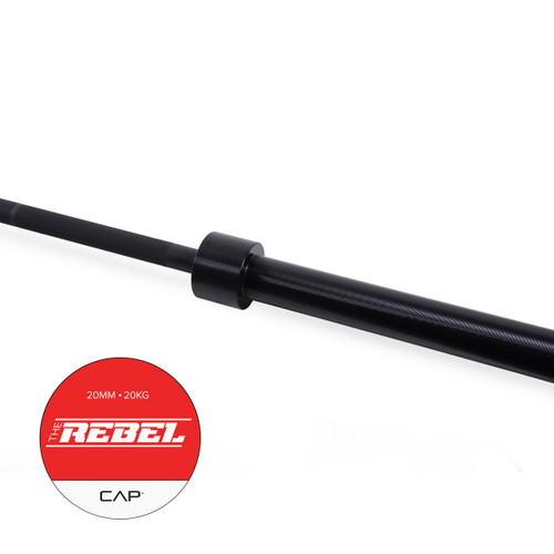 CAP "The Rebel" Olympic Power Lifting Bar with Center Knurl, Black