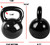 Black Enamel Coated Cast Iron Kettlebell, 10-80 lb Available