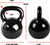 Black Enamel Coated Cast Iron Kettlebell, 10-80 lb Available