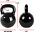 Black Enamel Coated Cast Iron Kettlebell, 10-80 lb Available