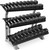 Rubber Coated Hex 5-70lb Dumbbell Set with 3-tier Rack Stand