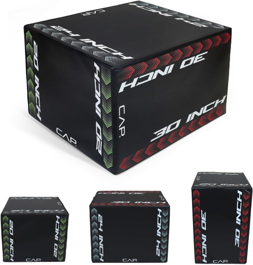 3 in 1 Foam Plyometric Jump Box, Size Including  20" & 24" & 30"