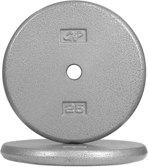 Standard Grey Solid Cast Iron Weight Plates, 1-inch Diameter Collar Opening, Multiple Choices Available