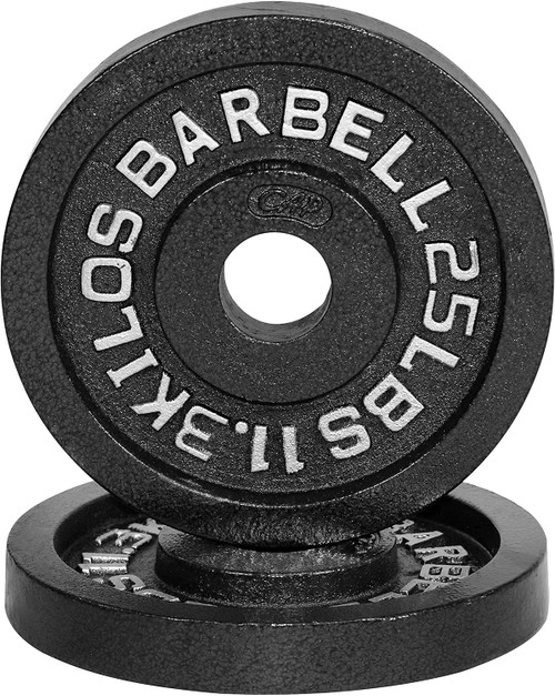 2-Inch Charcoal Solid Cast Iron Olympic Weight Plates, Multiple Sizes