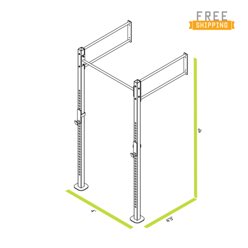 CAP+ 4-foot Wall Mount Lifting Station - 1 Squat/Bench Station