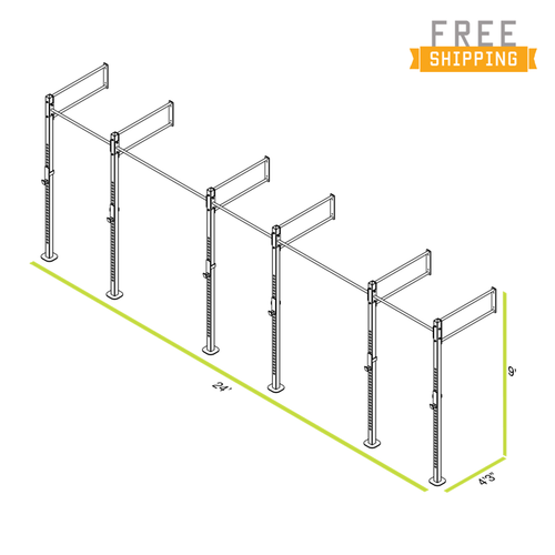 CAP+ 24-foot Wall Mount Rig System - 3 Squat/Bench Stations