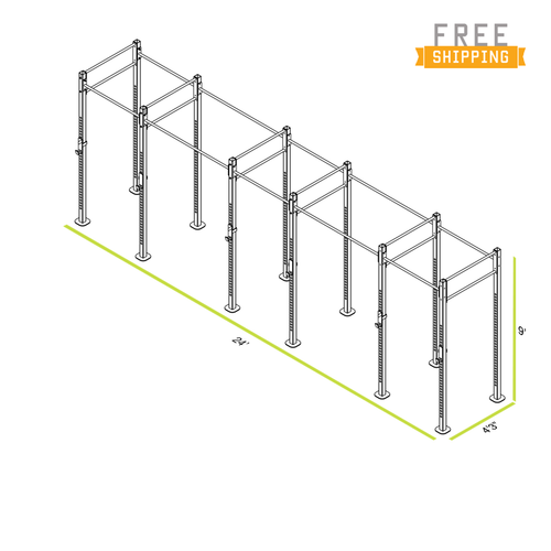 CAP+ 24-foot Free Standing Rig System - 6 Squat/Bench Stations