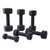 All Black Neoprene Aerobic Hex Dumbbell 456lb Pack with Storage Rack for Group Fitness