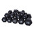 All Black Neoprene Aerobic Hex Dumbbell 456lb Pack with Storage Rack for Group Fitness